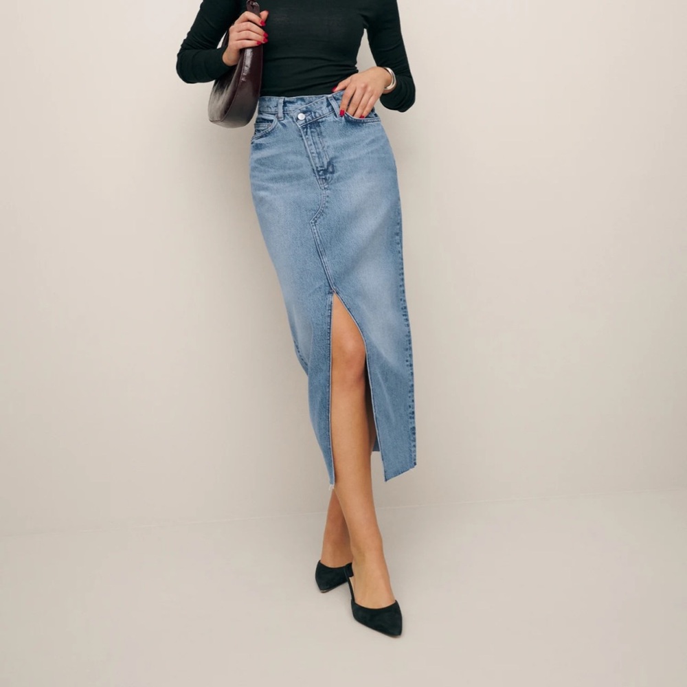 Reformation Nila Long Denim Skirt